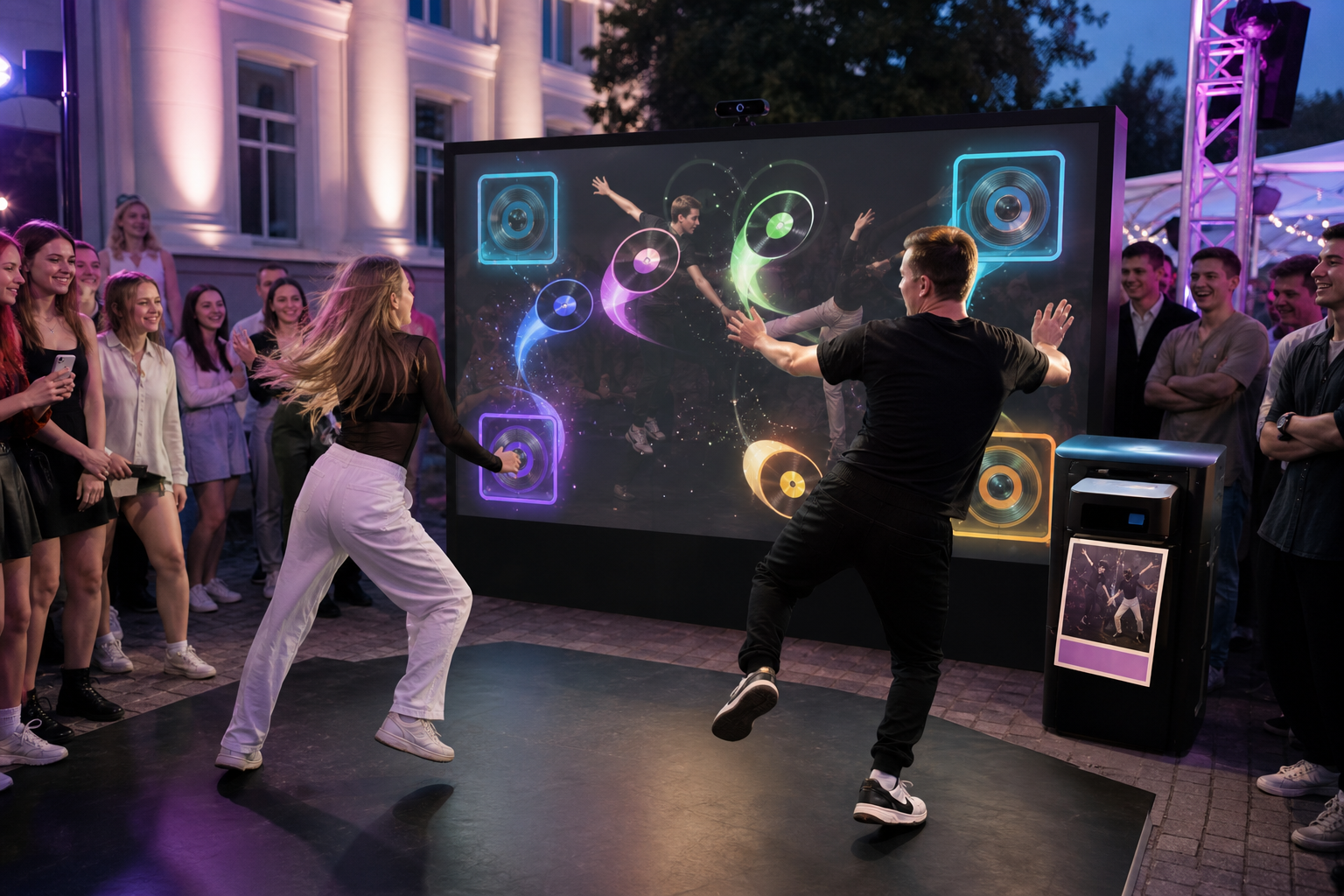 Молодые гости играют в BeatDancer на музыкальном фестивале